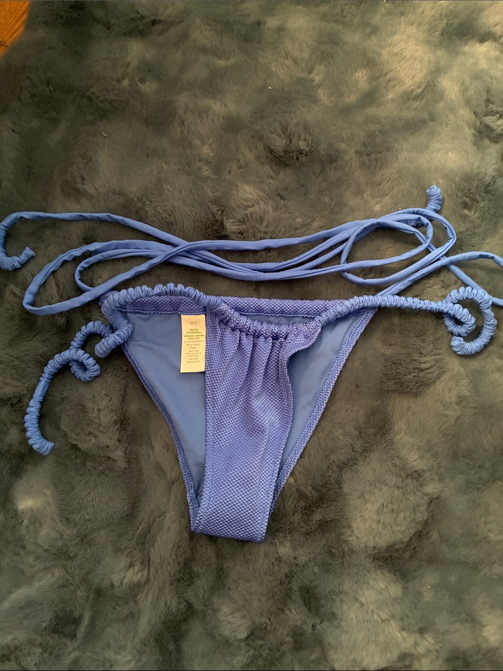Aerie Brazilian Strappy Blue Bikini Bottom
